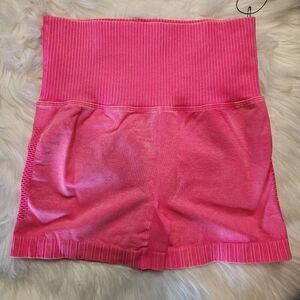 Stone Washed Seamless High Waisted Shorts,